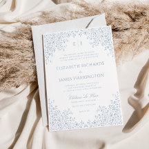 Boda del marco de la línea floral azul turquesa