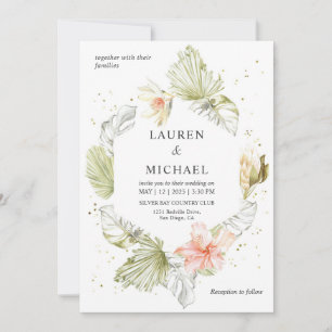 Invitación Boda del marco de la naturaleza africana blanca pe