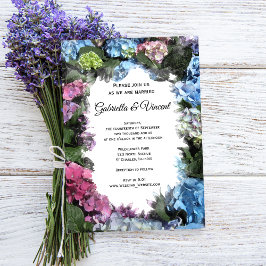 Invitación Boda del marco de las flores de Hydrangea
