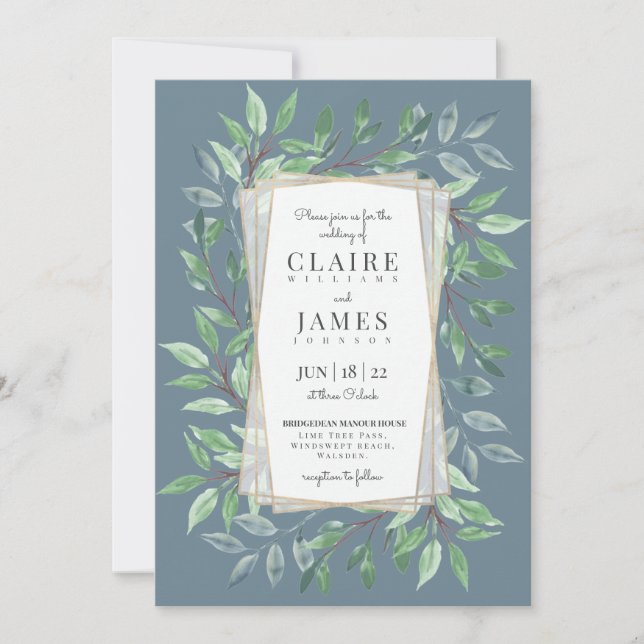 Invitación Boda del marco de Woodland (Anverso)