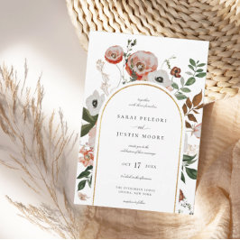 Invitación Boda del marco del arco floral botánico de otoño