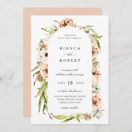 Invitación Boda del marco del arco floral forestal botánico