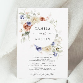 Invitación Boda del marco del círculo floral del jardín