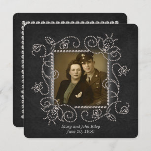 Invitación Boda del marco del diamante Aniversario