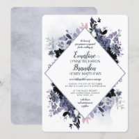 Boda del marco del diamante azul turbio floral noc