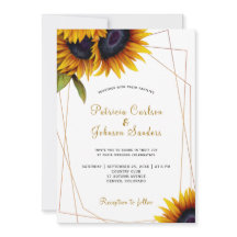 Boda del marco del dorado del girasol moderno y ru