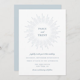 Invitación Boda del marco del sol azul turbulento moderno