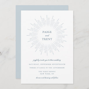 Invitación Boda del marco del sol azul turbulento moderno