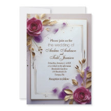 Boda del marco dorado de la hoja de oro de rosas p