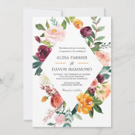 Invitación Boda del marco floral botánico toscano