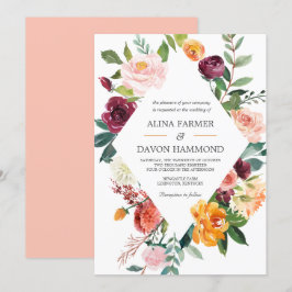 Invitación Boda del marco floral botánico toscano