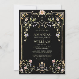 Invitación Boda del marco floral de la Gracia Ornate Victoria