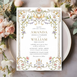 Invitación Boda del marco floral de la Gracia Ornate Victoria