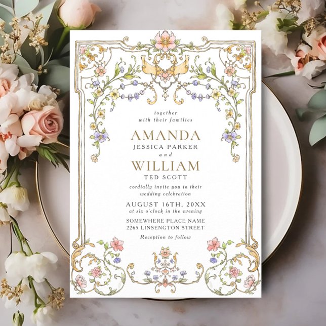 Invitación Boda del marco floral de la Gracia Ornate Victoria (Subido por el creador)