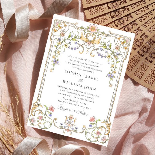 Invitación Boda del marco floral de la Gracia Ornate Victoria (Subido por el creador)