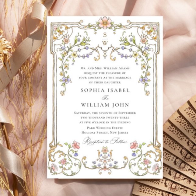 Invitación Boda del marco floral de la Gracia Ornate Victoria (Subido por el creador)