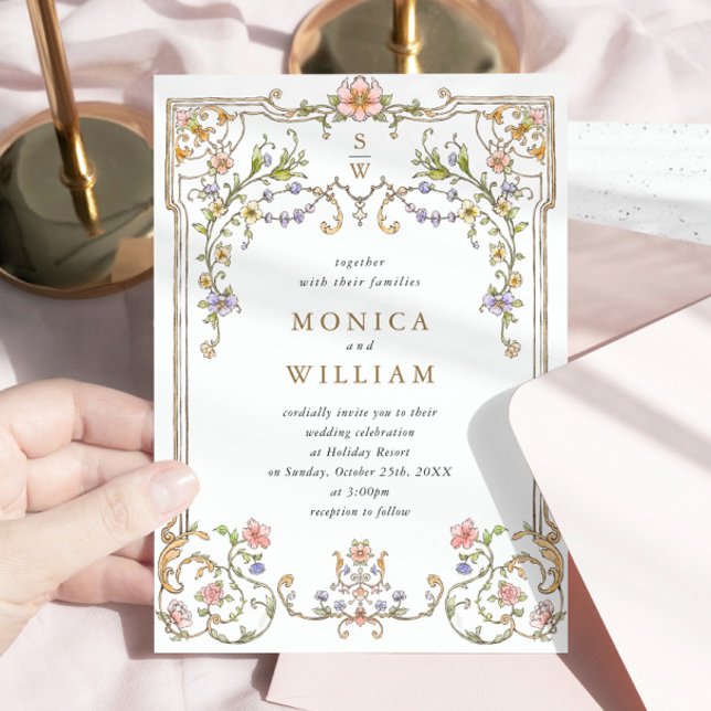 Invitación Boda del marco floral de la Gracia Ornate Victoria (Subido por el creador)