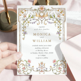 Invitación Boda del marco floral de la Gracia Ornate Victoria