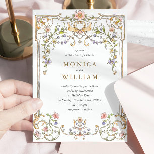 Invitación Boda del marco floral de la Gracia Ornate Victoria