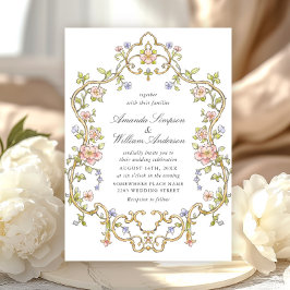 Invitación Boda del marco floral de la Gracia Ornate Victoria
