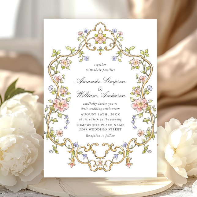 Invitación Boda del marco floral de la Gracia Ornate Victoria (Subido por el creador)