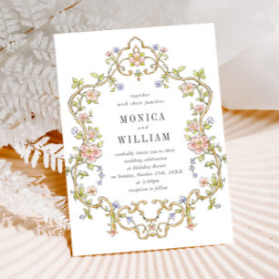 Invitación Boda del marco floral de la Gracia Ornate Victoria