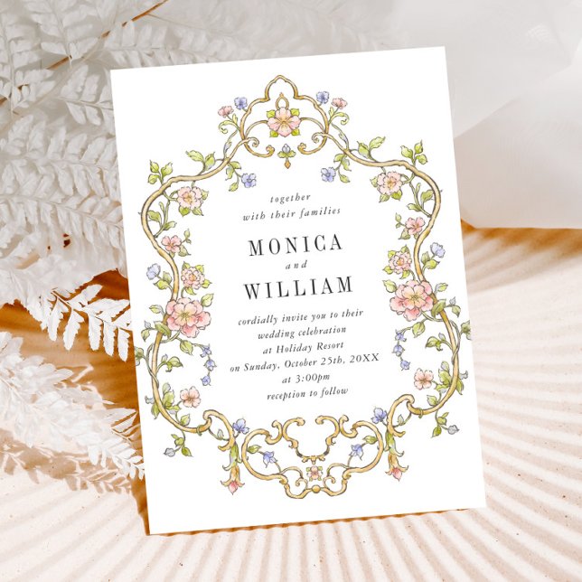 Invitación Boda del marco floral de la Gracia Ornate Victoria (Subido por el creador)