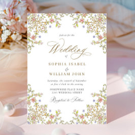 Invitación Boda del marco floral de la Gracia Ornate Victoria