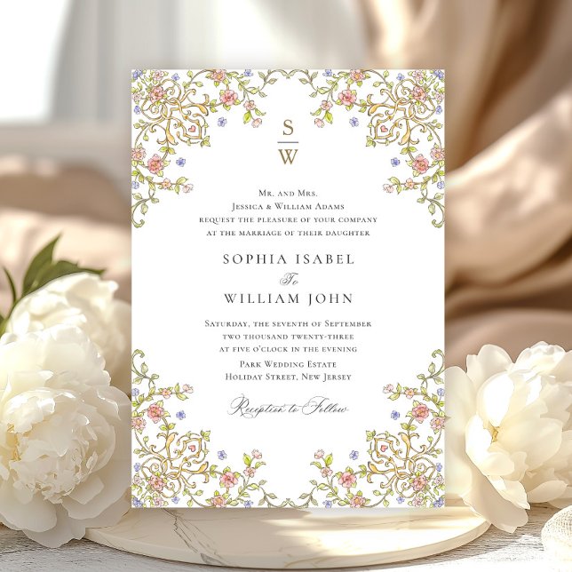 Invitación Boda del marco floral de la Gracia Ornate Victoria (Subido por el creador)