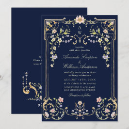 Invitación Boda del marco floral de la Gracia Ornate Victoria