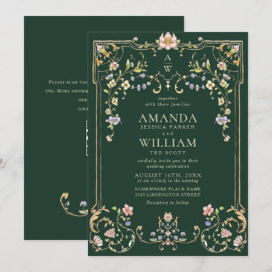 Invitación Boda del marco floral de la Gracia Ornate Victoria