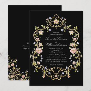 Invitación Boda del marco floral de la Gracia Ornate Victoria
