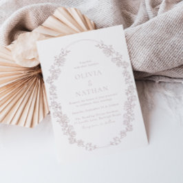 Invitación Boda del marco floral de la lujosa Chinoiserie