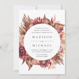 Invitación Boda del marco floral del desierto del Boho