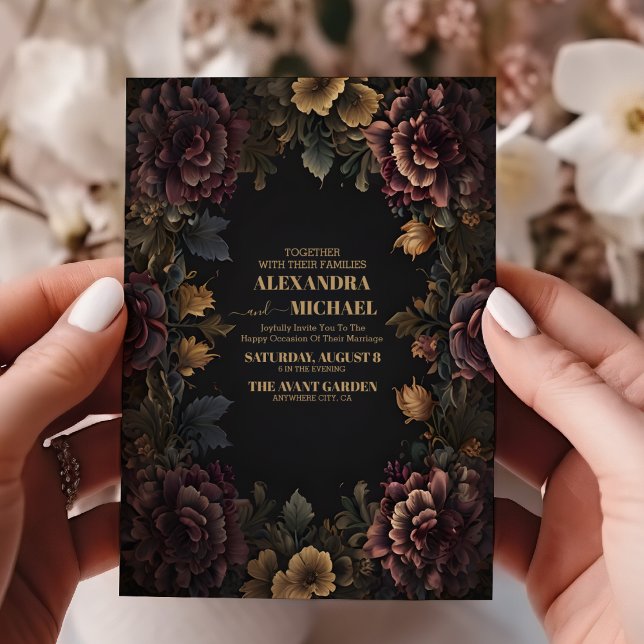Invitación Boda del marco floral gótico victoriano (Subido por el creador)