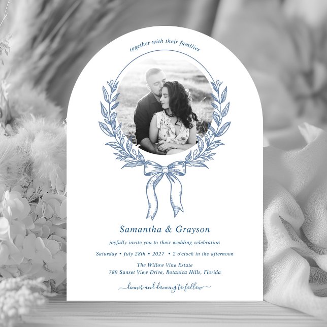 Invitación Boda del marco fotográfico del círculo de la incli (Subido por el creador)