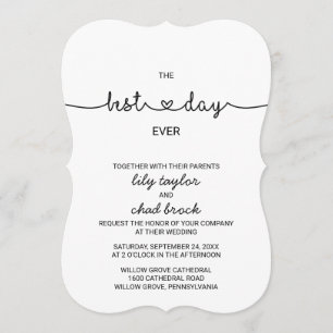 Invitación Boda del mejor día de los corazones de amor