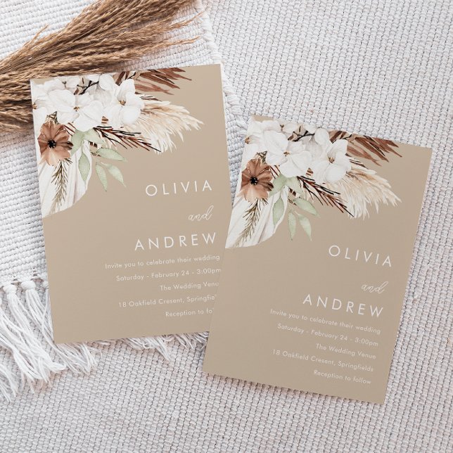 Invitación Boda del Modern Earthy Beige Boho (Subido por el creador)