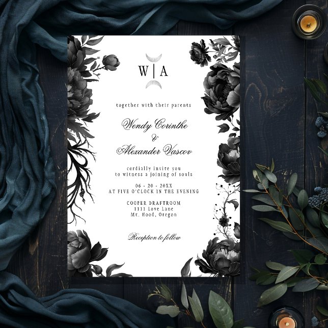 Invitación Boda del Monograma Blanco Gótico Clásico Escudo de (Subido por el creador)
