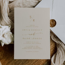 Boda del Monograma Boho Moda Vintage Gold