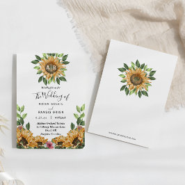 Invitación Boda del Monograma de Buho Sunflower Rustic