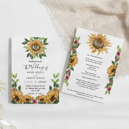 Invitación Boda Del Monograma Del Girasol Boho Detalles De To