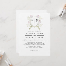 Invitación Boda del Monograma Dusky Wildflower