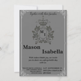 Invitación Boda del Monograma Floral Clásico