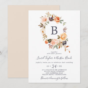 Invitación Boda del Monograma Rustic Earth Florals