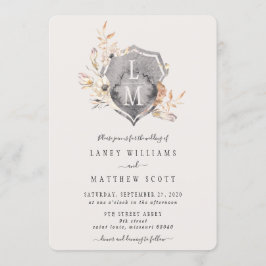 Invitación Boda del Monograma Rústico Floral