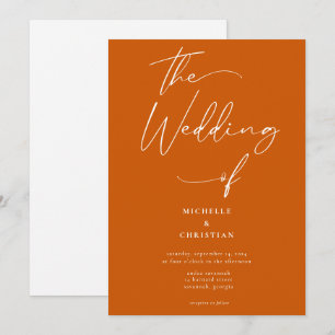 Invitación Boda del Naranja de grabación de secuencias de com
