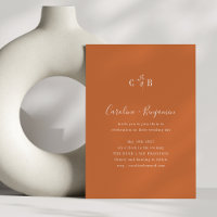 Boda del Naranja de Monograma minimalista con quem