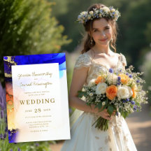Boda del Naranja de oro azul de zafiro colorido