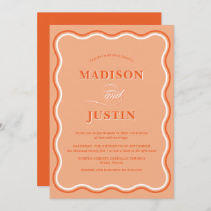 Invitación Boda del Naranja Wavy Peach